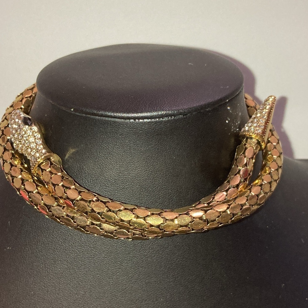 Rhinestone snake necklace and Snake Ring​ 2025 is the year of the snake.​